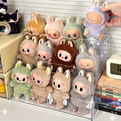 LABUBU Acrylic Display Case - Adjustable Transparent Organizer for Plush Doll Collection