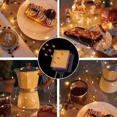 3-Pack Solar Warm Color Outdoor Copper Fairy Light String