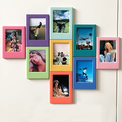 10 piece set of vibrant 3-inch magnetic photo frames for refrigerators