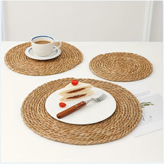 2/4/6pcs hand woven placemats, insulated table mats, thickened pot mats suitable for holidays and weddings