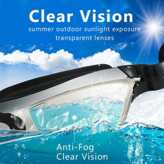 Adult Swim Goggles Adjustable Waterproof Anti-Fog UV Swimming Glasses + Ear Plug