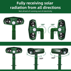 2-piece Outdoor Solar Ultrasonic Animal Repellent