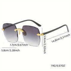 3-piece frameless edge cut shiny glasses with glass reflective gradient lenses for anti reflection
