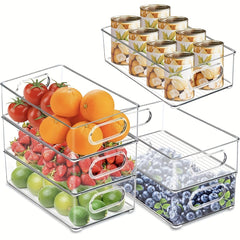 2/4/6 stackable refrigerators, space saving storage boxes, transparent refrigerator boxes with handles