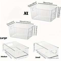 2/4/6 stackable refrigerators, space saving storage boxes, transparent refrigerator boxes with handles