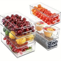 2/4/6 stackable refrigerators, space saving storage boxes, transparent refrigerator boxes with handles