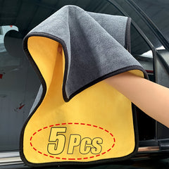 5-piece Set of Ultra Soft Microfiber Car Cleaning Towels