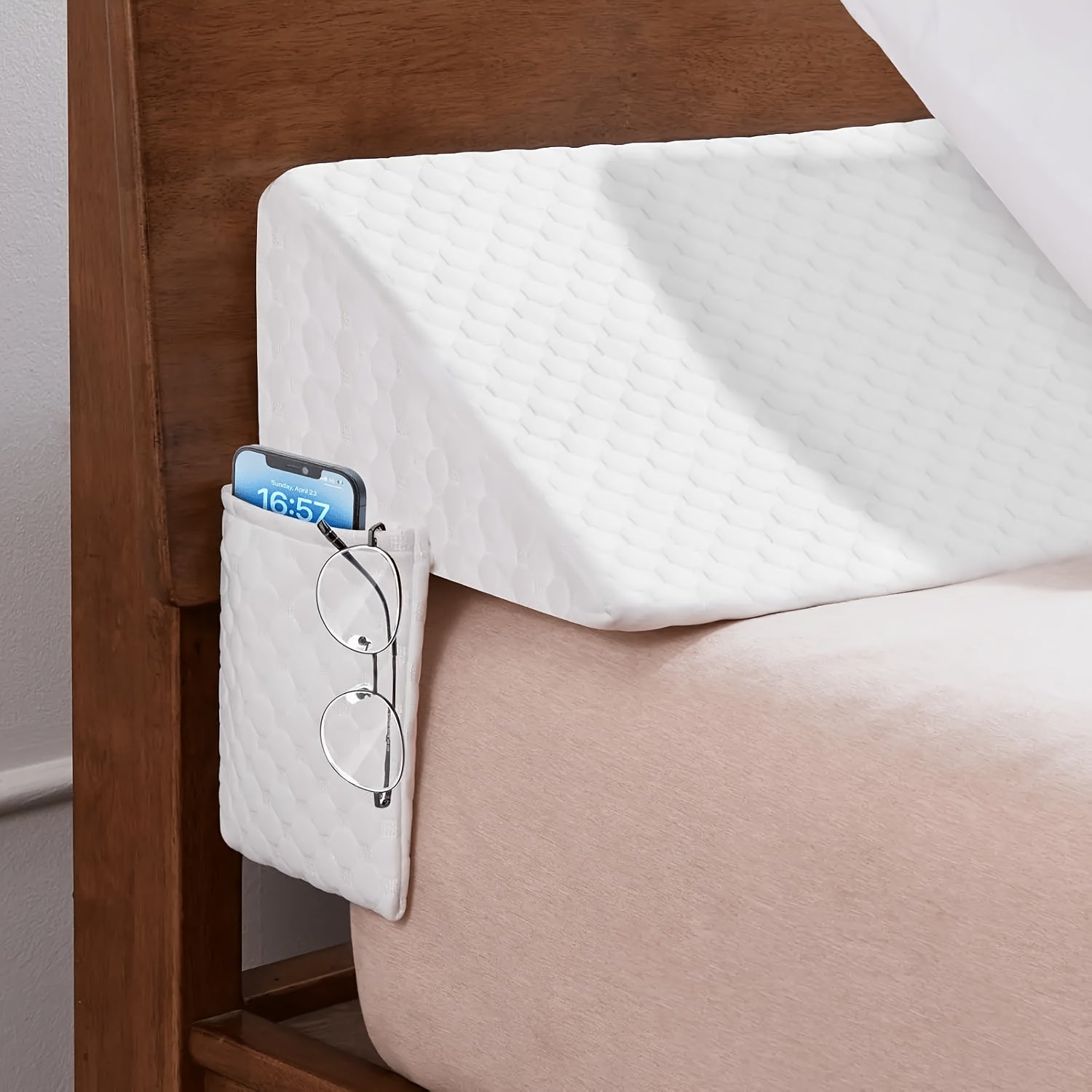 Wedge Pillow for Bed Wall Gap - Non-Slip Lumbar Support Bed Gap Filler Pillow