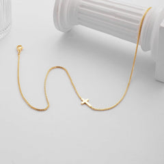 Cross Necklace for Women 14K Real Gold Silver Plated Dainty Pendant ChokerCross Charm Chain Necklace Faith Jewelry