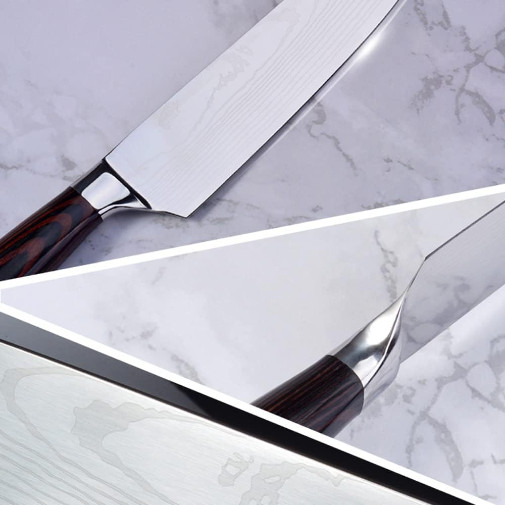 2 Pcs Kitchen Chef Knife Set, Chef Knife,santoku knife, with Sharp High Carbon Stainless Steel Forged Blade and Ergonomically Pakkawood Handle, Japanese Knife Set (2Pcs set)