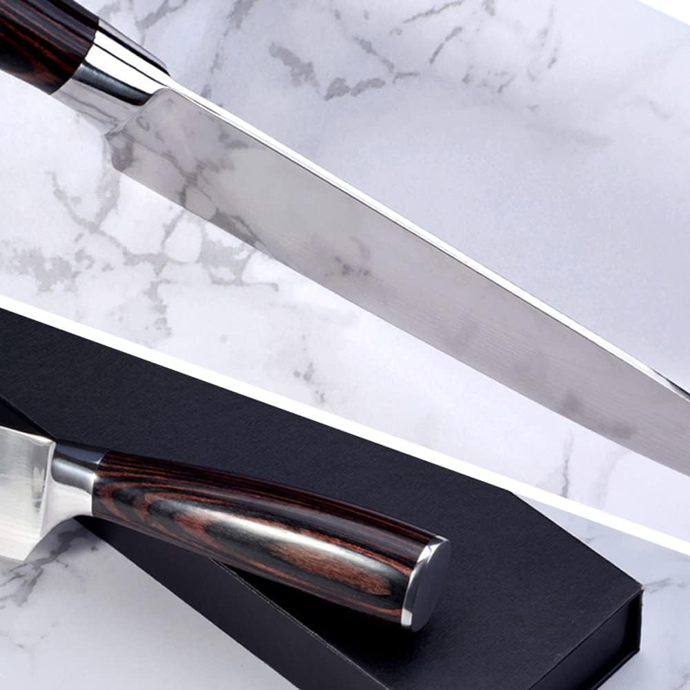 2 Pcs Kitchen Chef Knife Set, Chef Knife,santoku knife, with Sharp High Carbon Stainless Steel Forged Blade and Ergonomically Pakkawood Handle, Japanese Knife Set (2Pcs set)