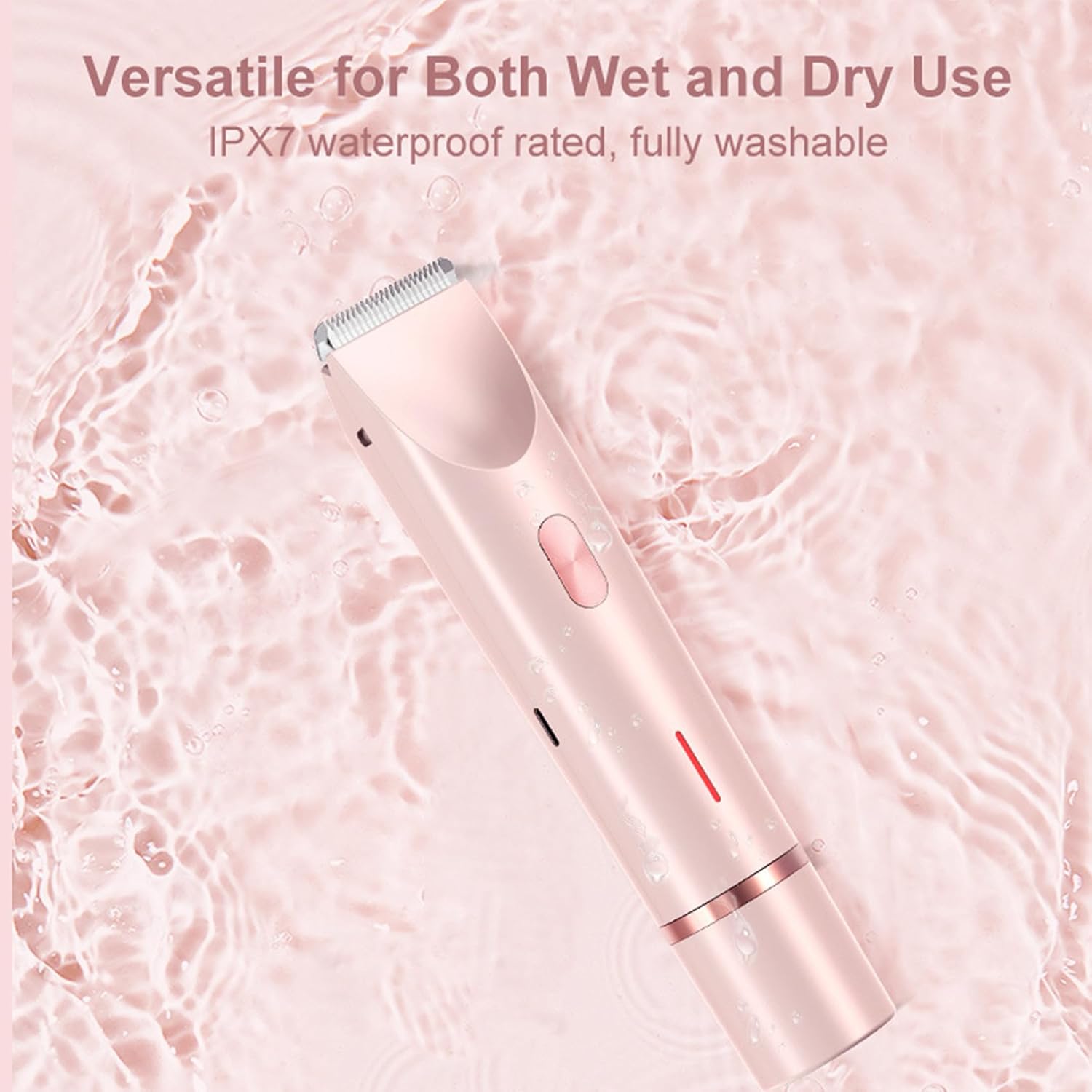 2-in-1 IPX7 Waterproof Body Shaver & Bikini Trimmer - Detachable Head Cordless for Smooth Legs