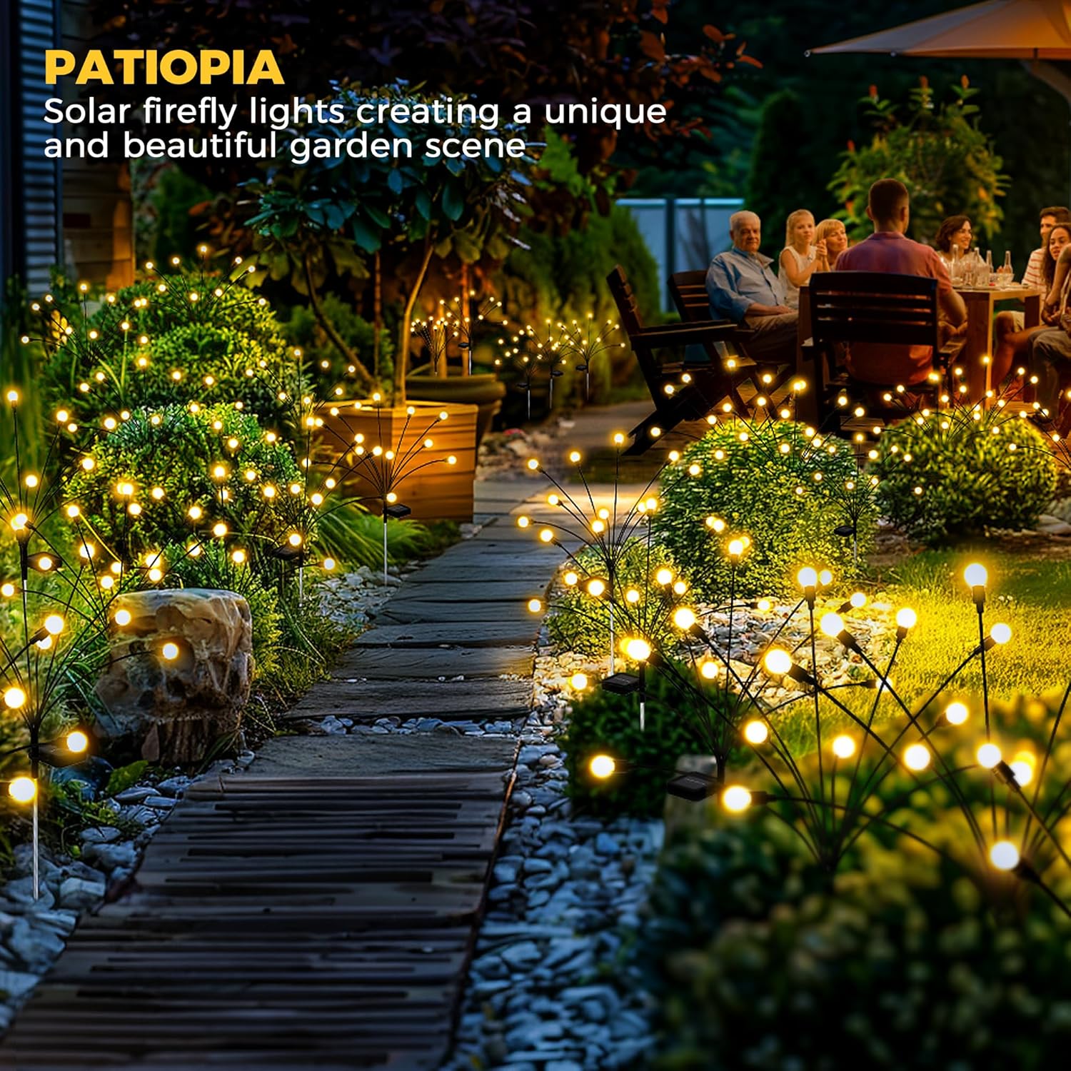 20 LED Firefly Solar Lights – Waterproof, Wind-Swaying, Outdoor Christmas/Patio/Pathway Decor (2 Pack)