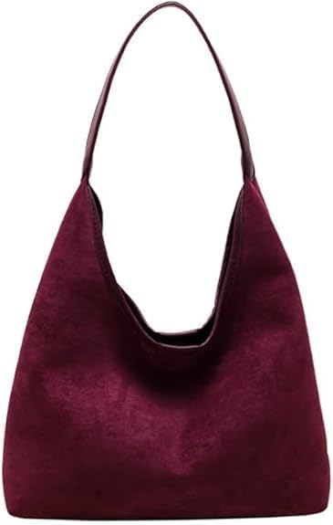 Bolso de gamuza para mujer, bolso estilo hobo, bolso holgado, bolso de mano de cuero de moda para la oficina 