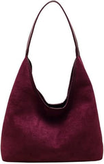 Bolso de gamuza para mujer, bolso estilo hobo, bolso holgado, bolso de mano de cuero de moda para la oficina 