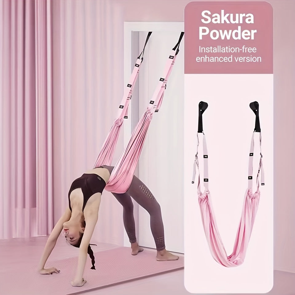 Aerial Yoga Hammock: Woman's Leg Stretches, Splits, Swings, and Inversions with Coach
