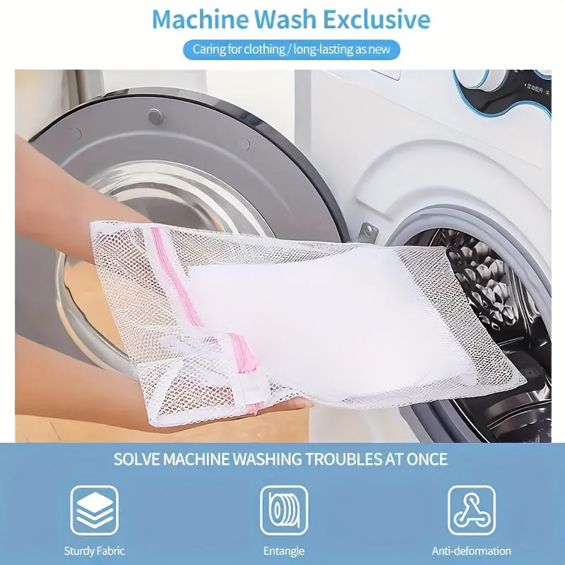 4-piece Durable Laundry Mesh Bag with Zipper Closure