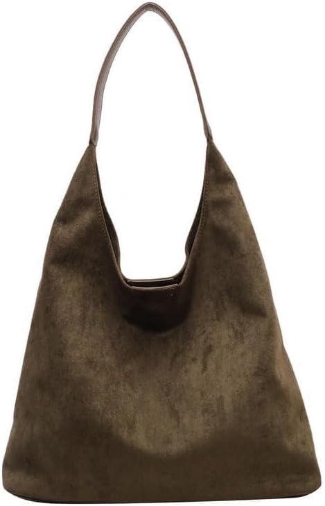 Bolso de gamuza para mujer, bolso estilo hobo, bolso holgado, bolso de mano de cuero de moda para la oficina 