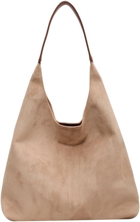 Bolso de gamuza para mujer, bolso estilo hobo, bolso holgado, bolso de mano de cuero de moda para la oficina 