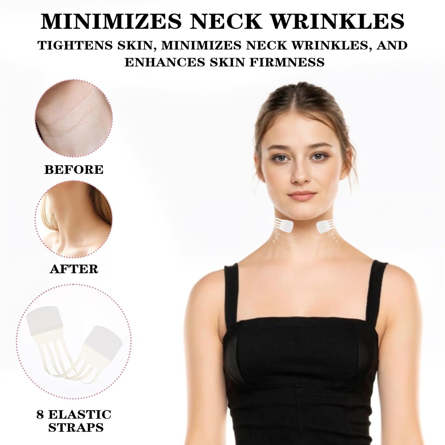 48-Piece Invisible Neck Tapes – Face Lift, 8 Skin Tones + 40 Replacements
