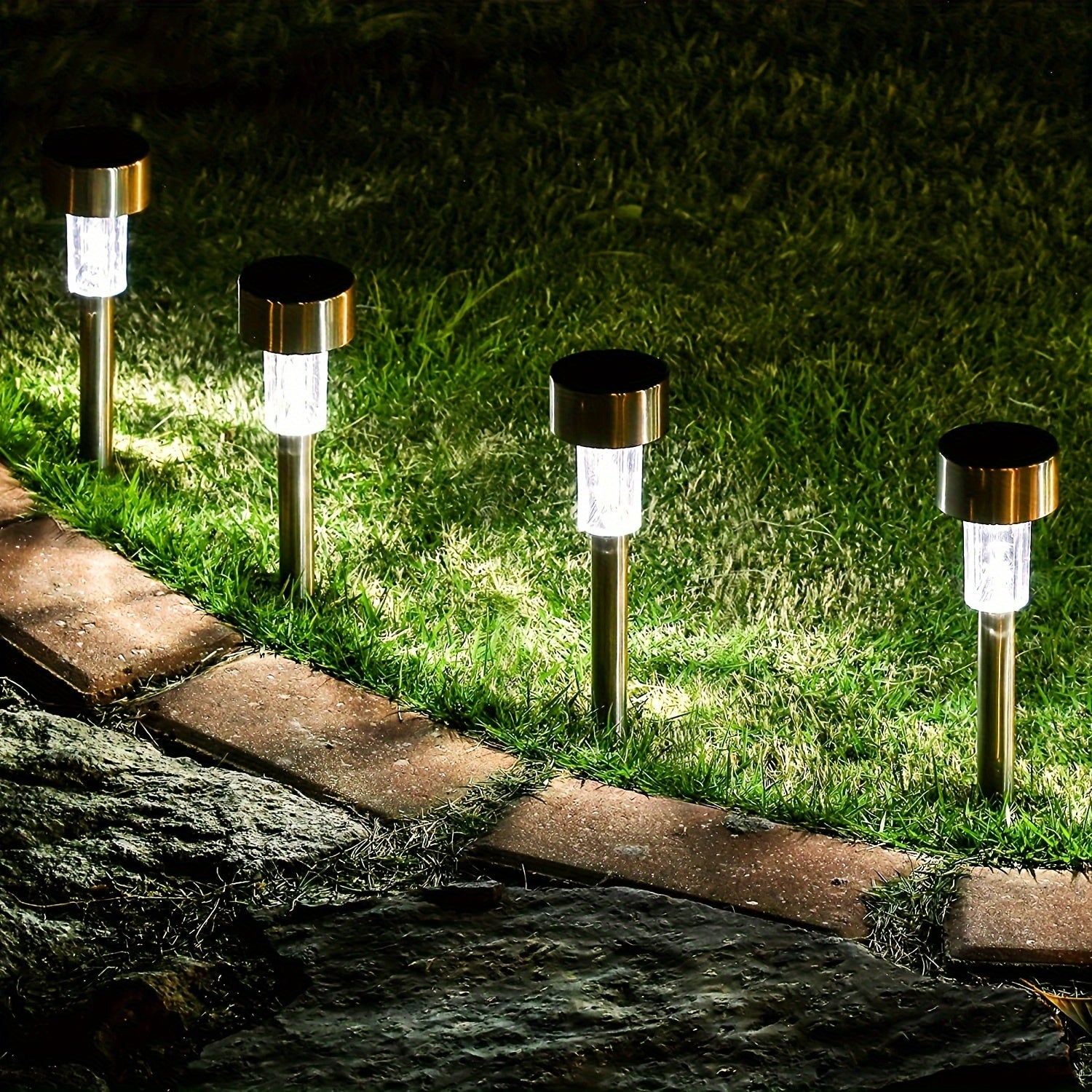 5 outdoor solar landscape lawn light strip switch controls