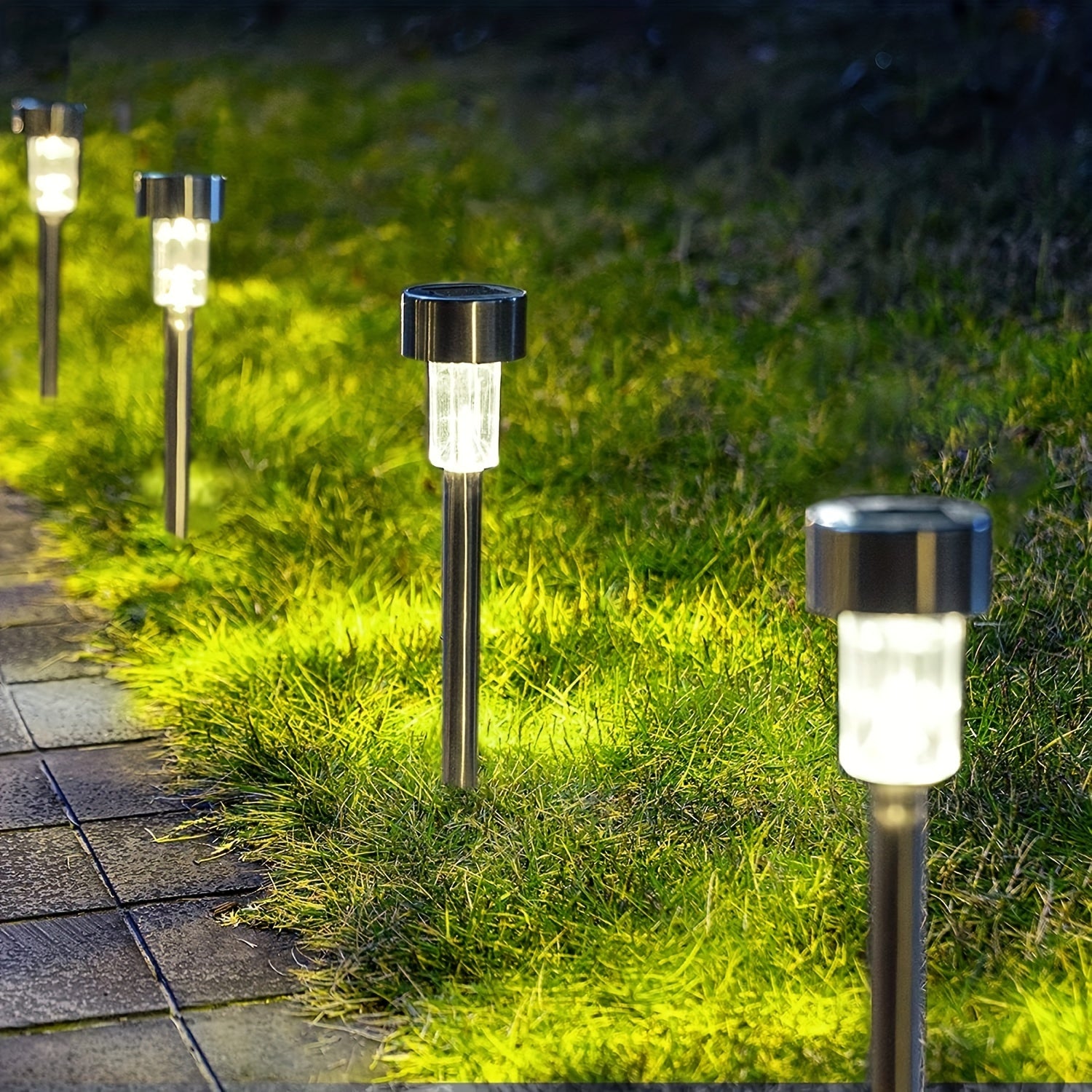 5 outdoor solar landscape lawn light strip switch controls