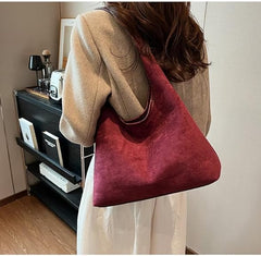 Bolso de gamuza para mujer, bolso estilo hobo, bolso holgado, bolso de mano de cuero de moda para la oficina 