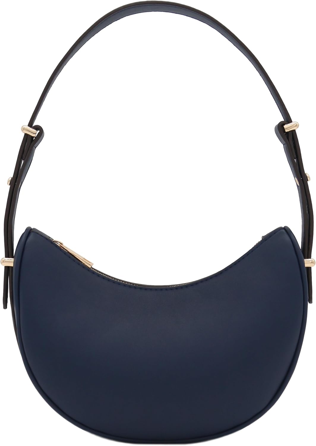 Bolso de hombro bajo el brazo de cuero sintético suave con forma de media luna pequeña 