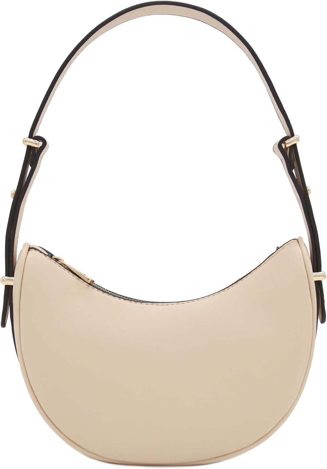 Bolso de hombro bajo el brazo de cuero sintético suave con forma de media luna pequeña 