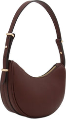Bolso de hombro bajo el brazo de cuero sintético suave con forma de media luna pequeña 