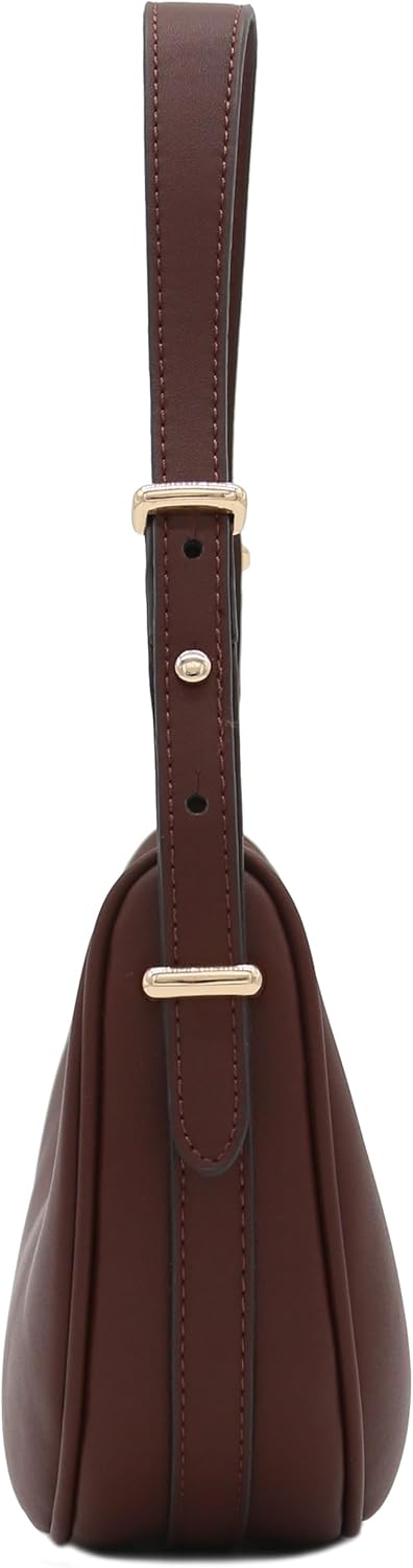 Bolso de hombro bajo el brazo de cuero sintético suave con forma de media luna pequeña 
