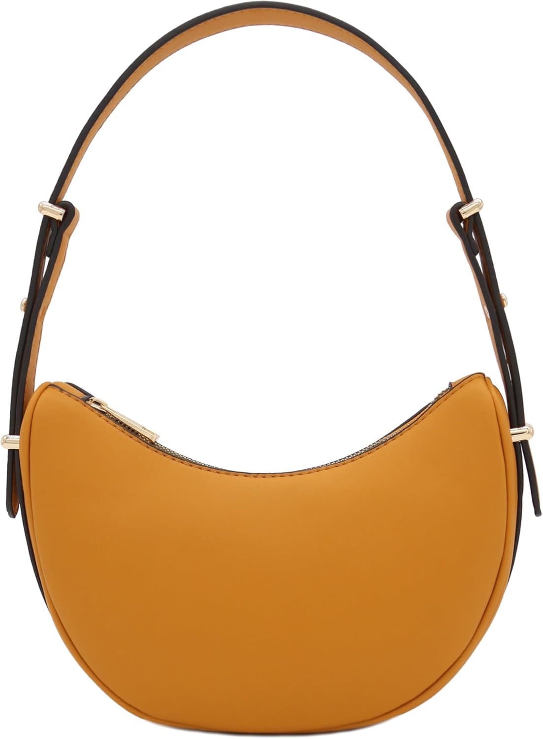Bolso de hombro bajo el brazo de cuero sintético suave con forma de media luna pequeña 