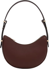 Bolso de hombro bajo el brazo de cuero sintético suave con forma de media luna pequeña 