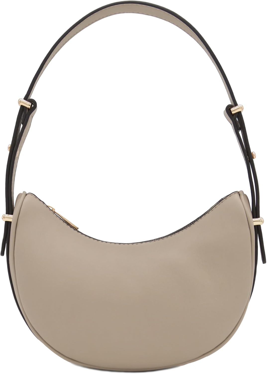 Bolso de hombro bajo el brazo de cuero sintético suave con forma de media luna pequeña 