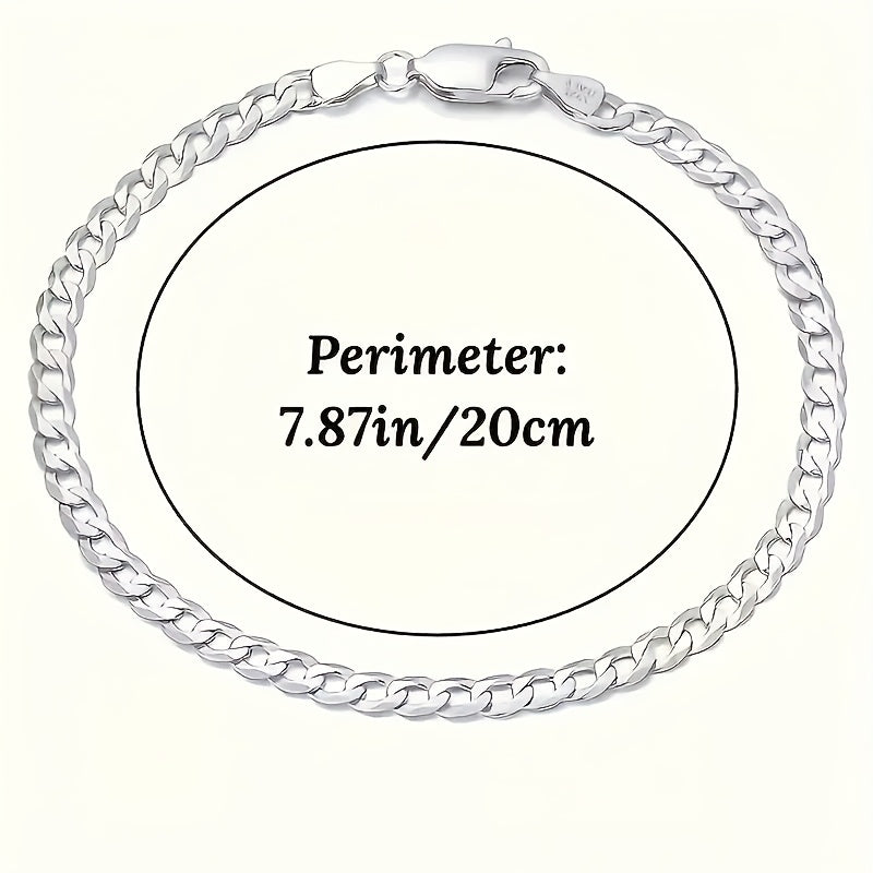 5-Piece Sterling Silver Cuban Chain Set - Boho Layering Jewelry, Perfect Gift for Women
