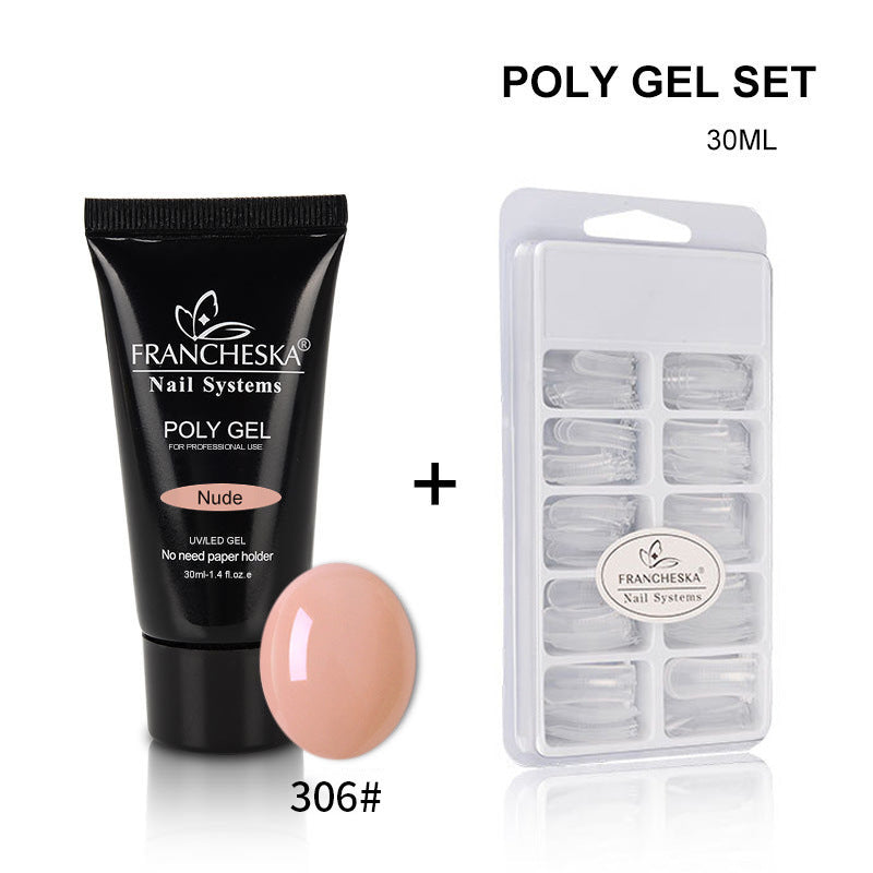 7-Color Painless Quick Crystal Extension Gel Set 30ml Nail UV Phototherapy Gel