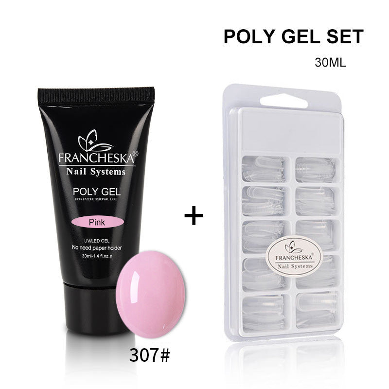 7-Color Painless Quick Crystal Extension Gel Set 30ml Nail UV Phototherapy Gel