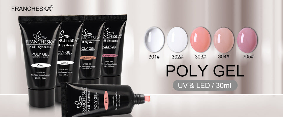7-Color Painless Quick Crystal Extension Gel Set 30ml Nail UV Phototherapy Gel