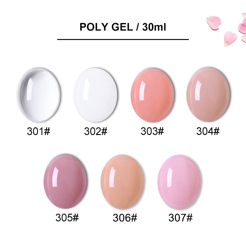 7-Color Painless Quick Crystal Extension Gel Set 30ml Nail UV Phototherapy Gel