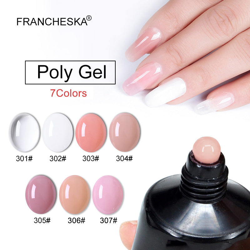 7-Color Painless Quick Crystal Extension Gel Set 30ml Nail UV Phototherapy Gel