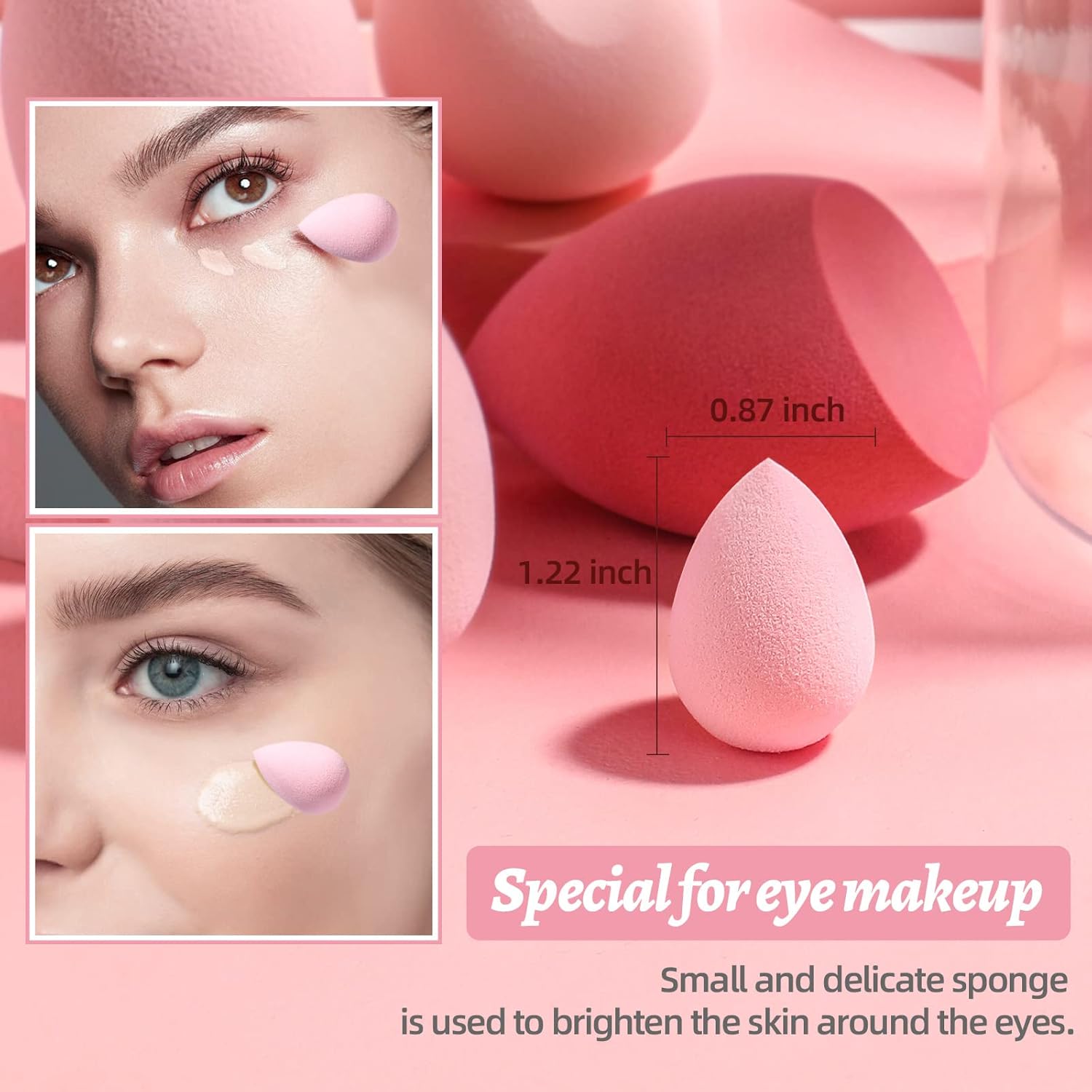 7 Pcs Makeup Sponge Set Blender Sponges for Liquid, Cream, and Powder, Multi-colored
