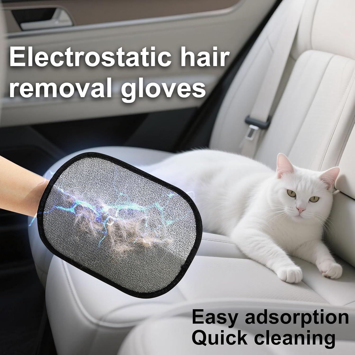 2025 New Pet Hair Removal Gloves (2PCS) - Reusable Grooming Mitt for Furniture, Carpet, Car Seat & Pets