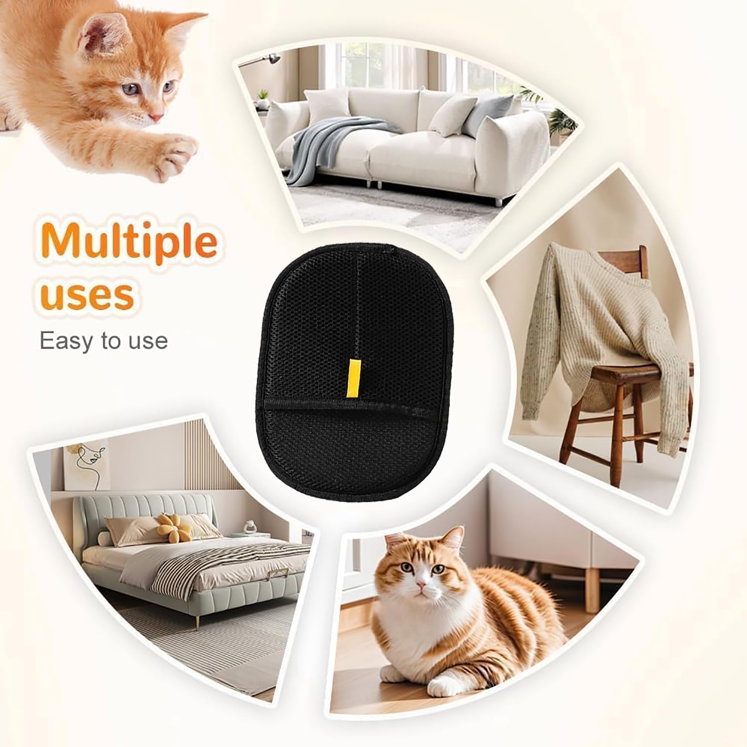 2025 New Pet Hair Removal Gloves (2PCS) - Reusable Grooming Mitt for Furniture, Carpet, Car Seat & Pets