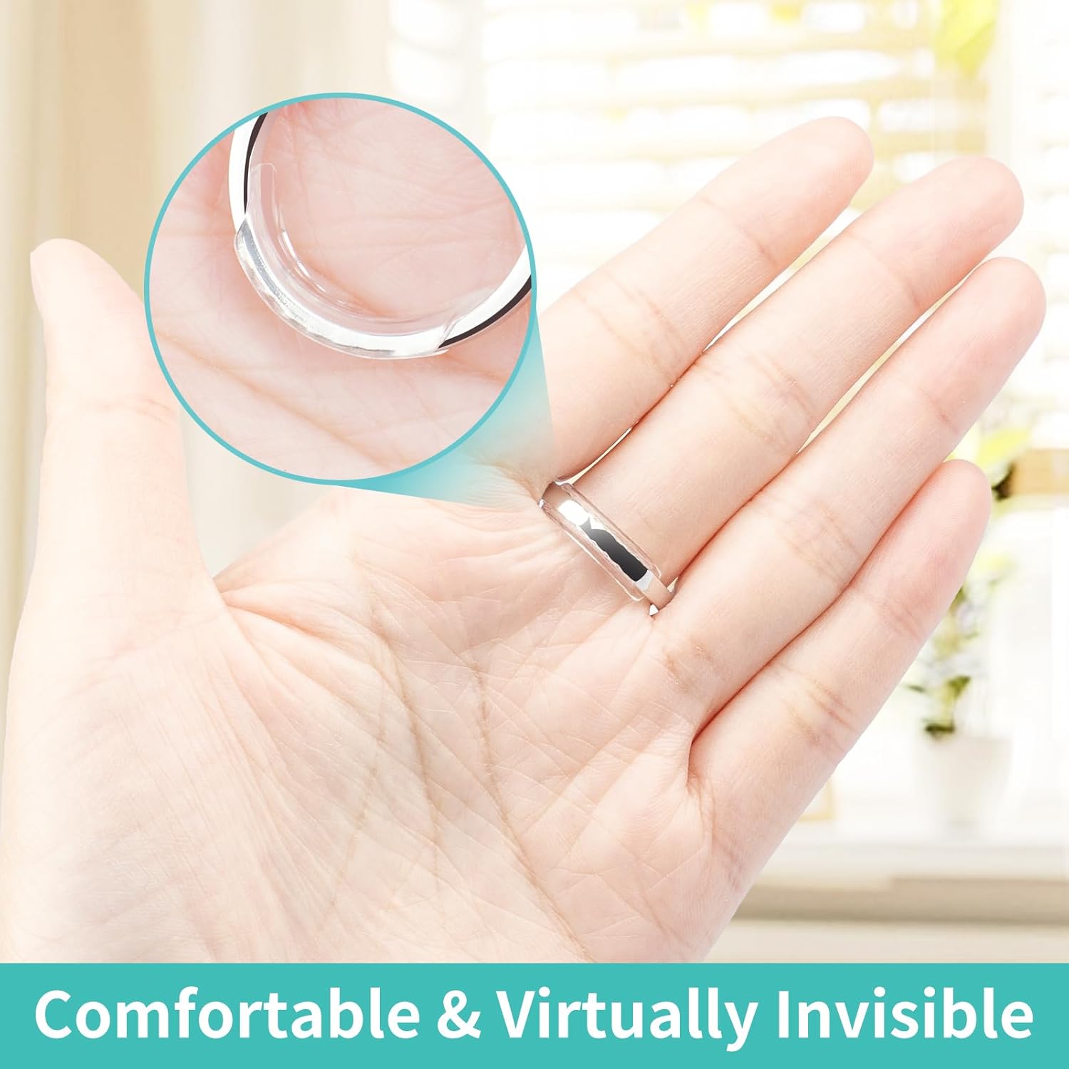 8 Pack 8 Sizes Ring Sizer Adjuster for Loose Rings Invisible Ring Guards for Women and Men with Polishing Cloth
