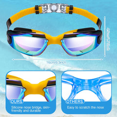 8 Pack Swim Goggles No Leaking Swimming Goggles for Adult UV Protection Pool Goggles with Nose Clip Earplug