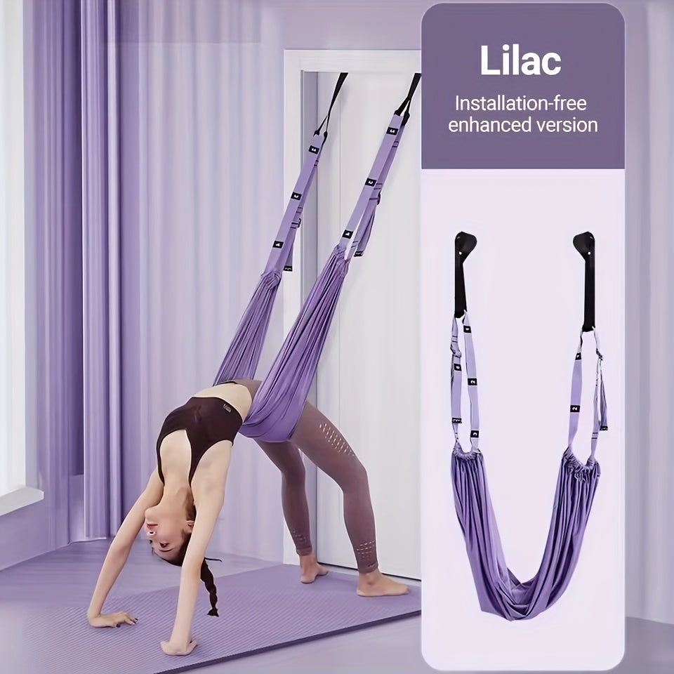 Aerial Yoga Hammock: Woman's Leg Stretches, Splits, Swings, and Inversions with Coach