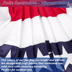 4 PCS USA Pleated Fan Flags with Patriotic Banner & Bunting for July 4th Decor