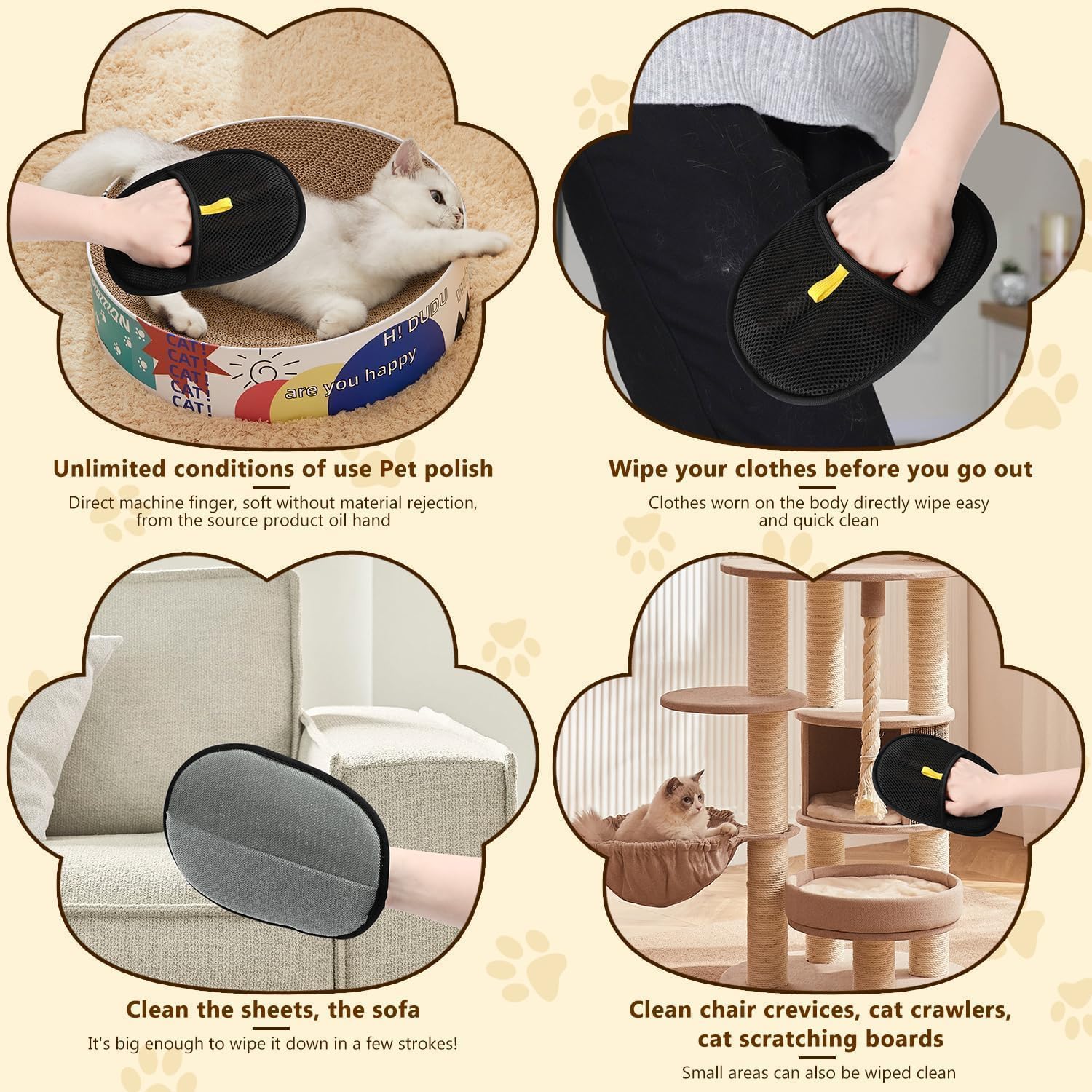 2025 New Pet Hair Removal Gloves (2PCS) - Reusable Grooming Mitt for Furniture, Carpet, Car Seat & Pets