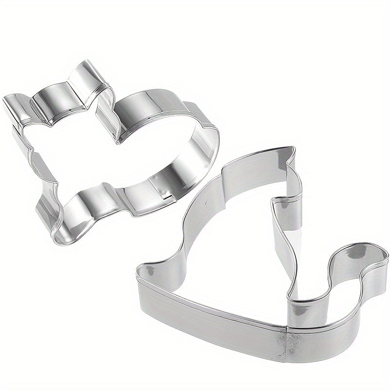 9 pieces of 3D cat biscuit molds, stainless steel biscuit molds, dessert molds, cake and chocolate molds