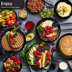 32-Pc Dinnerware Set: 16 Bread Plates, Serves 8 - Plates, Bowls, Mugs - Dishwasher & Microwave Safe - Lightweight for Camping/Daily - Gift Idea
